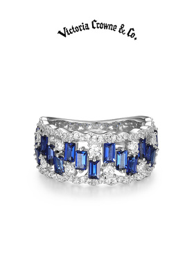 Victoria Crowne英伦王朝 星河遐想纯银复古红蓝宝石戒指生日礼物