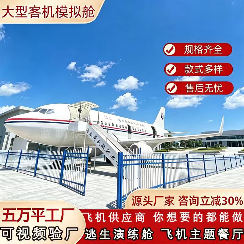 大型飞机餐厅客机模拟舱蓝鹏仿真逃生演练舱飞机民宿静态模型定制