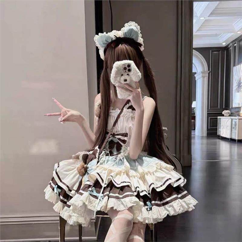 桔梗house初恋甜美少女洛丽塔偶像蓬蓬连衣裙巧杏粉蓬蓬裙图片