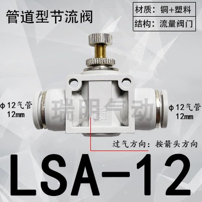 气动白色调速节流阀快速调节阀SL4/6/8/10/12-M5/01/02/03/04螺纹
