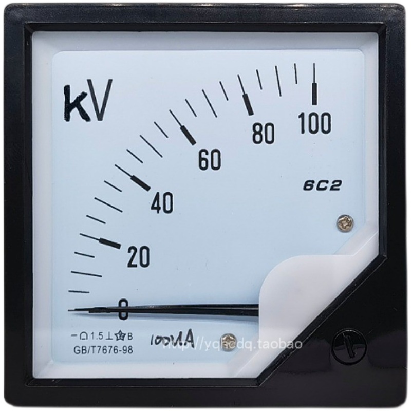 指针式直流高压电压表微安表6C2-100KV100uA50uA 6c2 10kv 50kv