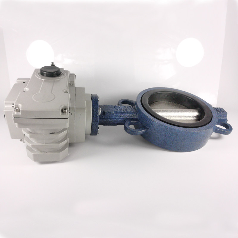 电动蝶阀D971X-16Q耐磨对夹式软密封切断开关阀门 DN50 65 80 100