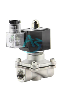 2W不锈钢丝扣户外防水电磁阀220V24V常闭水气开关阀4分6分1寸4050