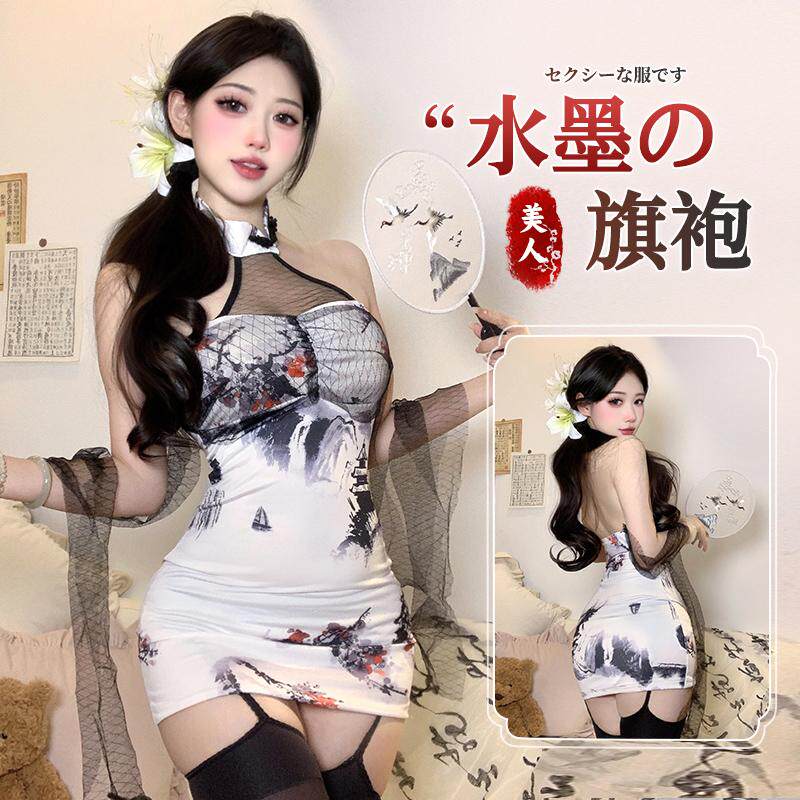 新中式国风复古旗袍连衣裙高开叉
