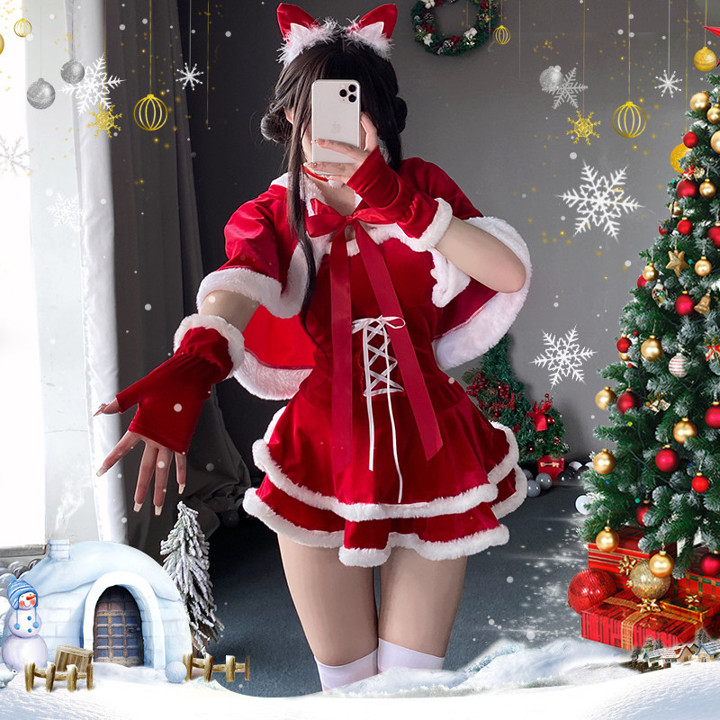 性感兔女郎吊带连衣短裙圣诞制服