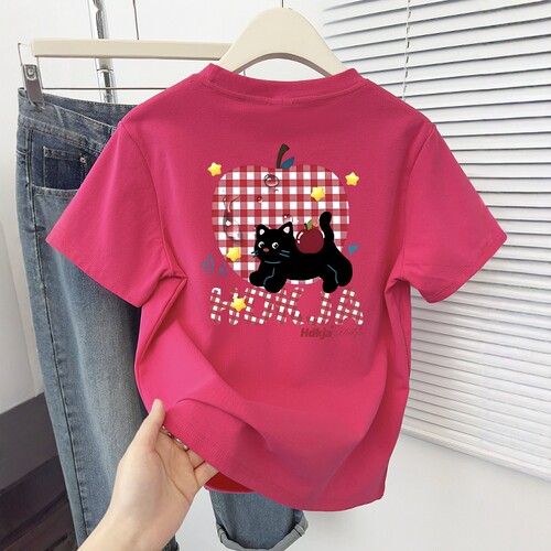 正肩t恤女夏季2025爆款短袖圆领上衣ins风时尚百搭显瘦减龄半袖潮