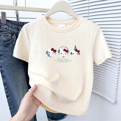 2025正肩百搭小个子短袖t恤女夏季时尚洋气修身显瘦设计感上衣ins