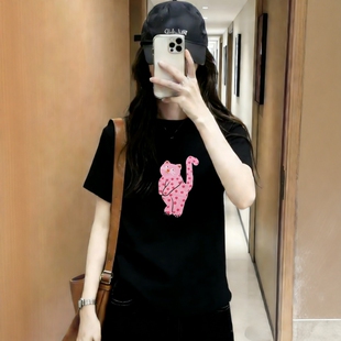 正肩大码胖mmt恤女短袖2026新款小个子百搭遮肉显瘦设计感上衣潮