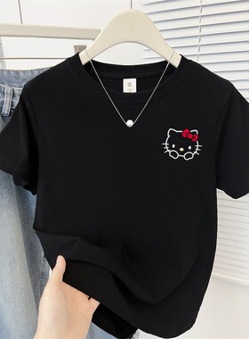 夏季新款可爱印花正肩短袖T恤女设计感小众百搭显瘦半袖上衣ins潮