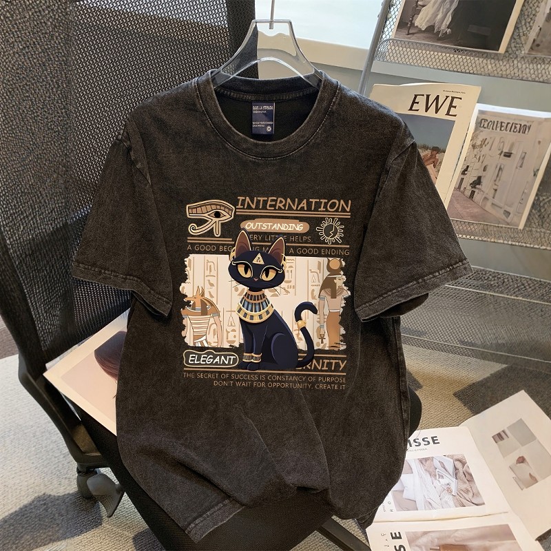 美式水洗做旧复古纯棉短袖T恤男女夏季宽松高街潮牌情侣半袖上衣,女装/女士精品,T恤,淘宝优惠券,粉丝福利购,淘宝优惠卷