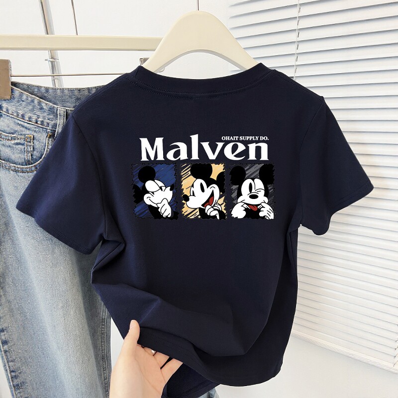 正肩短款t恤女夏季2025爆款圆领小个子上衣ins风时尚百搭减龄短袖,女装/女士精品,T恤,淘宝优惠券,粉丝福利购,淘宝优惠卷