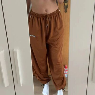 Y2K casual sweatpants black retro hip hop plus size women's