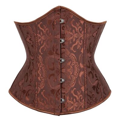 Vintage Underbust Corset Top Women Gothic Jacquard Plastic B