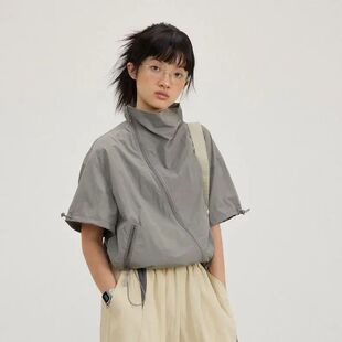 Simple Short Sleeve Sunscreen Preppy Fashion Korean Jacket