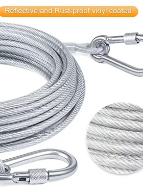 Double-headed Dog Tie Out Cable Leash ,raction rope with met