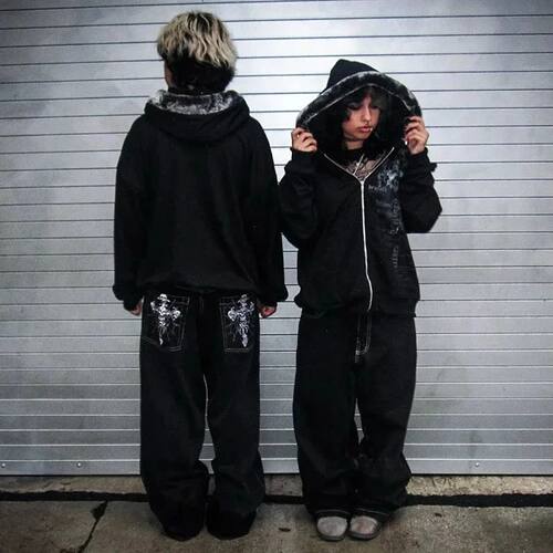New Y2K Streetwear Jeans American Street Clothes Mens Womens