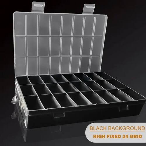 24 Grids Compartment Plastic Storage Box Jewelry Earring Box