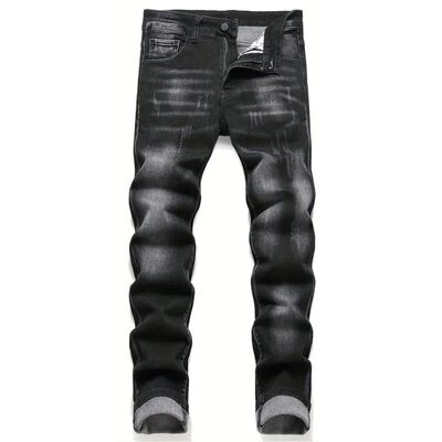 Men's High Stretchy Denim Jeans For Men Simple Slim Casual S