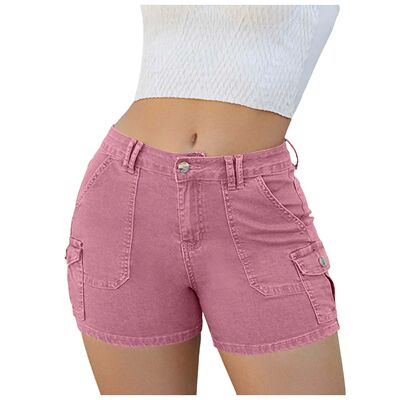 Women's Summer Ripped Jean Shorts Stretch Skinny Denim Short