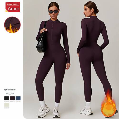 Winter Autumn Women's One-piece Yoga Jumpsuit leggings Long-