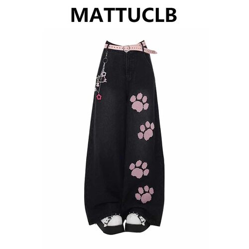 Women Summer Korean Fashion Baggy Jeans Grunge Japanese Low