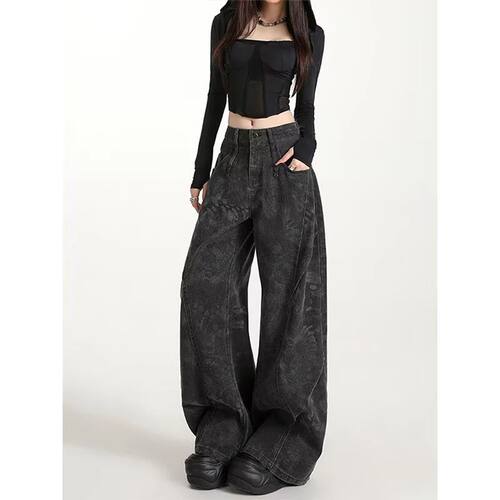 Women High Waist Jeans Autumn New Harajuku Streetwear Retro