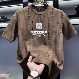 Sve Fit irt Loose round Faion Summer Men Polyeste ort