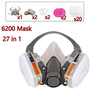 27in1 Gas Mask 6200 Set Vehicle Painting Spray with Cartridg