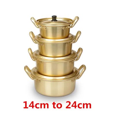 Korean Style Ramen Noodles gold Pot Aluminum Soup hot Pot Ox