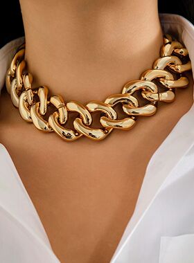 Salircon Exaggerated Acrylic Thick Chain Clavicle Necklace V