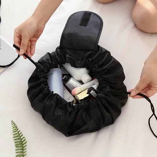 Women Drawstring Cosmetic Bag Travel Storage Makeup Bag Orga