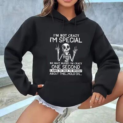 Unisex I'm Not Crazy Letter Print Hoodies Women's Humorous S