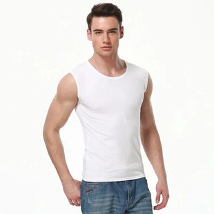 Sleeveless Shoul Pack Wide Young Vest Cotton Men