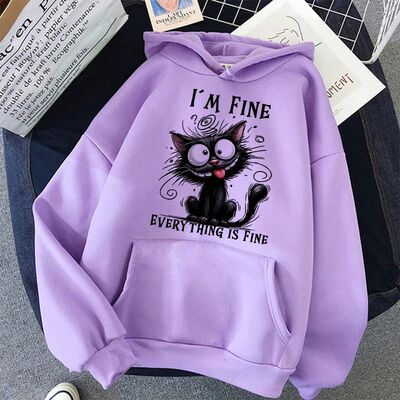 Women's Vintage Y2k Sweatshirts Casual Hooded Clothes Kawaii