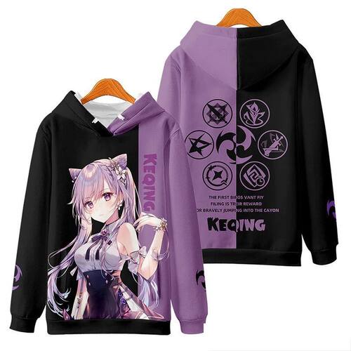New Popular Game Genshin Impact Ke Qing Cosplay Hoodies 3D P