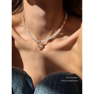 Transparent Baroque Crystal Chain Design With Exaggerated