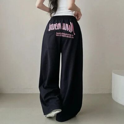 Y2k Drawstring Printing Sweatpants Women Bf Hip Hop Women Fa