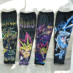 Streetwear Anime Game Graphic Joggers Mens Black Sweatpants