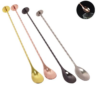 1Pcs Black/Rose Gold Bar Cocktail Spoons Set, Stainless Stee