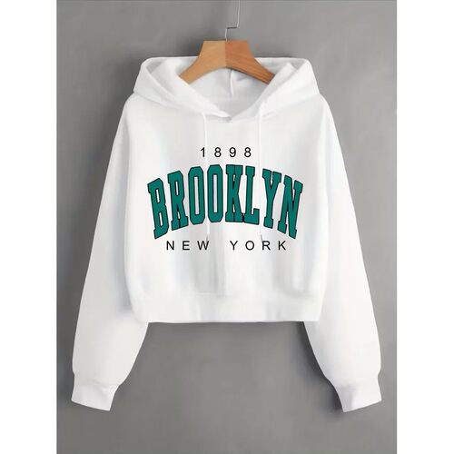 1898 BROOKLYN NEW YORK Sweatshirt Autumn Winter Cropped Swea