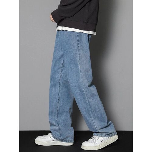 2026 New Korean Men's Casual Long Jeans Classic Man Straight