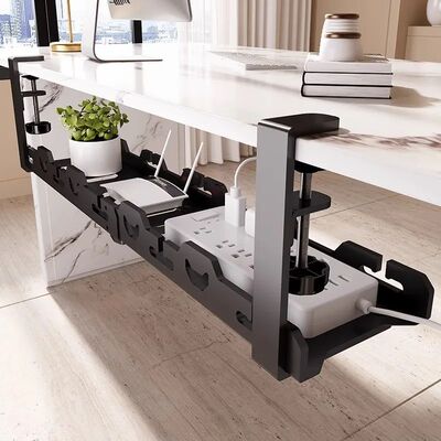 Telescopic Under Table Storage Rack Metal Cable Management T