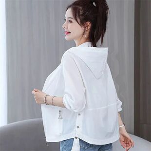 Loose Hooded Coat Thin Shirts New 2023 Jacket Women Summer