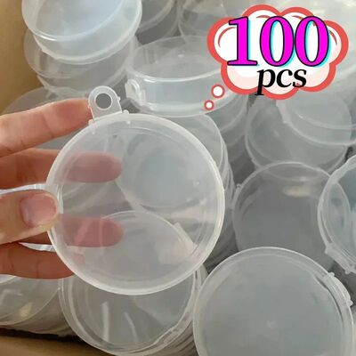 Double-layer Folding Powder Puff Box Transparent Dust-proof