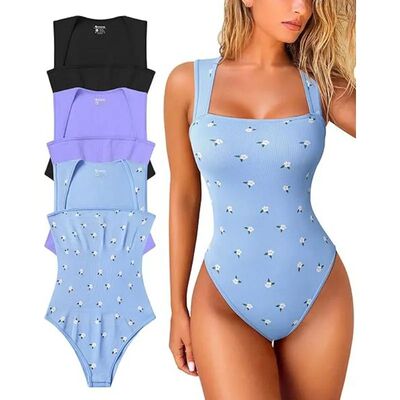Women Sexy Thread Short Bodysuit Seamless Sleeveless Knited