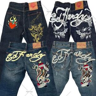 Printed Hop Men Street For Hip Jeans Retro 2025 Style Y2K