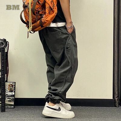Plus Size Japanese Streetwear Oversize Cargo Pants Men Cloth