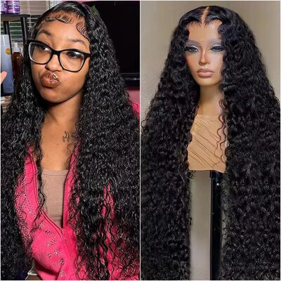 38 40Inch Deep Wave 13x6 Hd Lace Frontal Wig Curly Water Wav