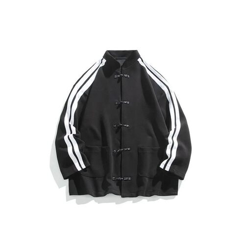 Women Oversized Sweatshirt Jacket Black Stand Collar Hoodie