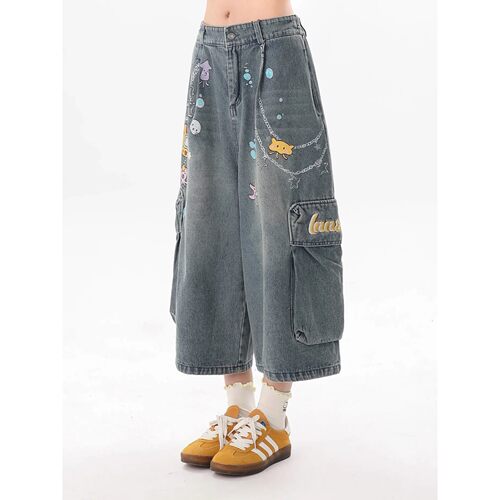 Casual Fashion Street Basic Simple Woman Jeans Y2K American